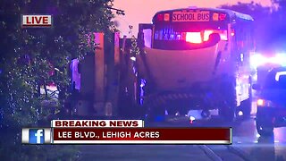 School bus crashes on Lee Boulevard in Lehigh Acres Wednesday morning