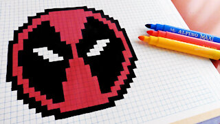 how to Draw deadpool logo - Hello Pixel Art by Garbi KW