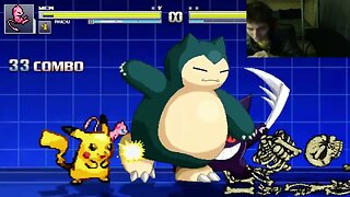 Pokemon Characters (Pikachu, Gengar, Snorlax, And Mew) VS Spooky Bones The Skeleton In A Battle