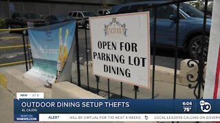 El Cajon outdoor dining setup hit by thieves