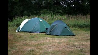 Campers wake up to flooded tent