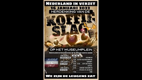 Veter-Aan (het Veteranenlied) op de Koffieslag demonstratie Amsterdam, 16 januari 2022