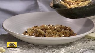 Chef Jeffrey of FarmTable Cucina whips up Cavatelli on kitchen set for viewers