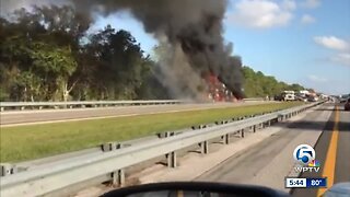 Vehicle fire shuts down NB lanes of Florida Turnpike in Western Indian River County