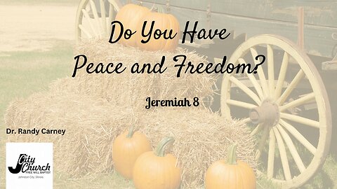 Do You Have Peace and Freedom? ~ Jeremiah 8