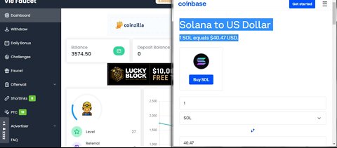 Earn Free Solana Satoshi Easily At Vie Faucet Instant Withdrawal With FaucetPay OR Payeer Wallet