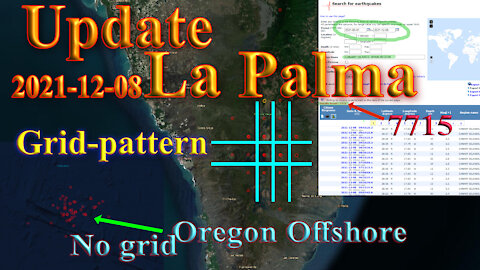 Update La Palma Earthquakes and Oregon offshore 2021-12-08