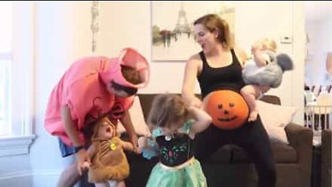 A grávida de 9 meses mais entusiasmada do Halloween