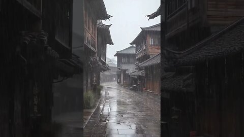 雨声助眠：古城大雨声冥想治愈让心灵得到放松和修复神经快速入睡ASMR#rain #rainsounds #sleep #sleepmusic #shorts #shortsvideo