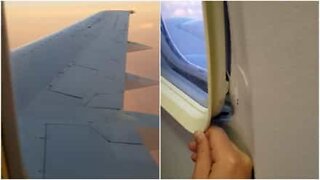 A janela deste avião não parece muito segura...