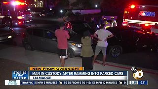 Driver plows into parked vehicles in Talmadge