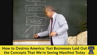 How to Destroy America: Yuri Bezmenov Laid Out the Concepts That We're Seeing Manifest Today