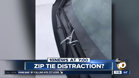 Human traffickers putting zip ties on shoppers' cars?