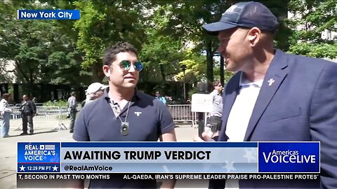 Ben Bergquam Interviews Trump Supporter Outside NY Courthouse