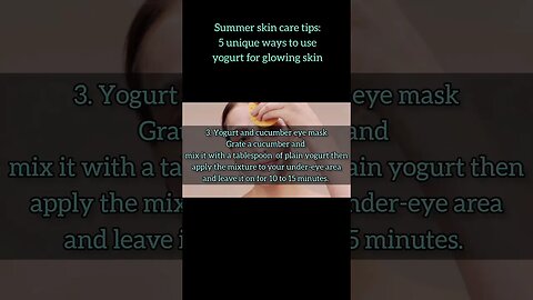 Summer skin care tips: 5 unique ways to use yogurt for glowing skin. #shortsyoutube