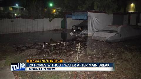 Mountain View homes without water after main break