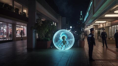 Alien in Sphere Seen by Policemen