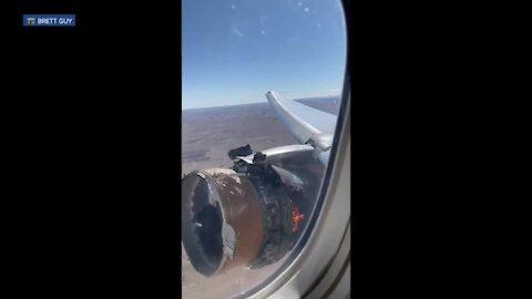 Engine on fire: Video from Denver's flight 328