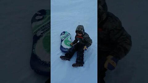 Sledding with "pistola" #shorts #sledding