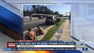 Florida men caught with stolen power pole strapped to SUV