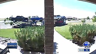 Semi caught on camera destroying driveway, driving off