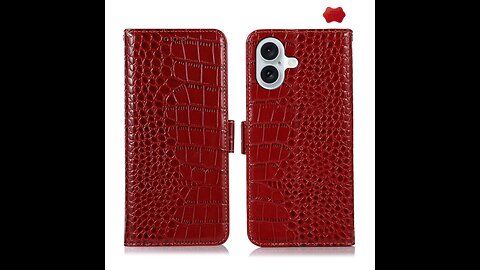 For iPhone 16 Crocodile Top Layer Cowhide Leather Phone Case