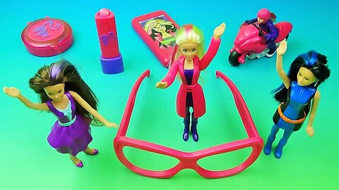 2016 BARBIE SPY SQUAD set of 8 McDONALDS HAPPY MEAL COLLECTIBLES VIDEO REVIEW