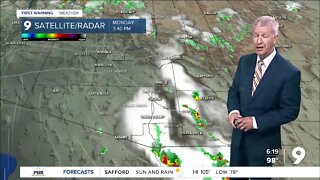 Monsoon continues to bring a chance of rain