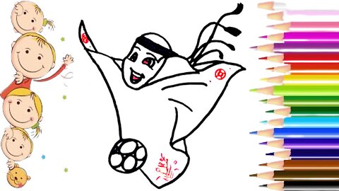 How to draw La'eeb (2022 FIFA World Cup Qatar Mascot)⚽⚽⚽