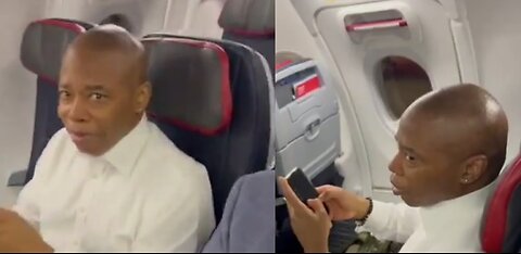 Mayor Eric Adams Confronted By Protester On Airplane