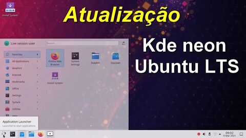 KDE neon Atualização. Linux baseado no Ubuntu LTS. Enxuto, leve, rápido e estável.