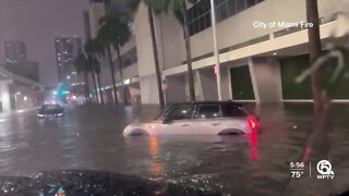 Miami officials responding to multiple calls of cars stuck in flooding