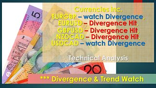 Currencies Technical analysis and Divergence Hit EURUSD GBPUSD NZDCAD Watch EURGBP USDCAD July 27