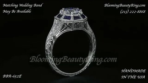 BBR 652-E Sapphire Diamond Engagement Ring By BloomingBeautyRing.com