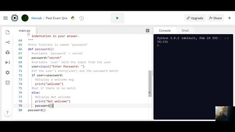 Python Code - Enter Password