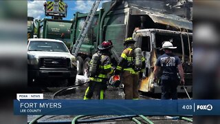 Waste Pro trucks destroyed by fire