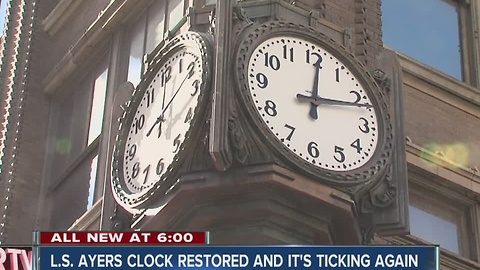 Ayers clock restored in downtown Indy