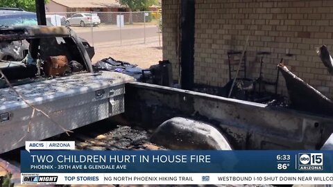 Infant in critical condition, child and man hospitalized after Phoenix house fire