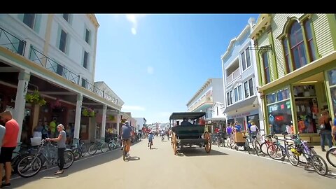 "Mackinac Island," clopping of horseshoes on the historic pavement