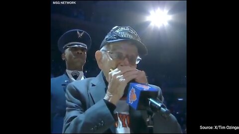 WATCH: 96-Year-Old Veteran Delivers Heartwarming Harmonica Rendition Of National Anthem