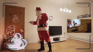 Little girl skeptical of Santa Claus until she sees hidden camera footage