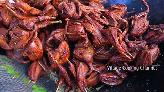 QUAIL FRY | ANGRY BIRDS FRY | Villagers Cooking Kaadai Fry Street Food Recipe | Village Food Recipe
