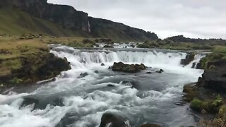 Beautiful river with mini waterfall, water sound, Iceland 🇮🇸