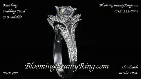 BBR 588 2 ctw Lotus Diamond Engagement Ring Handmade In The USA