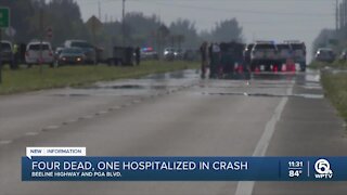 Four killed, on injured in crash on Beeline Highway in Palm Beach County