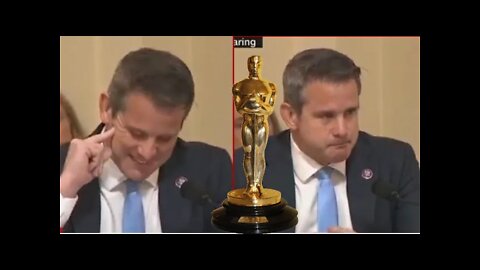 Kinzinger Amber Heard'ing - from giggles to tears...in 60 seconds at Pelosi's sham hearing. ACTOR