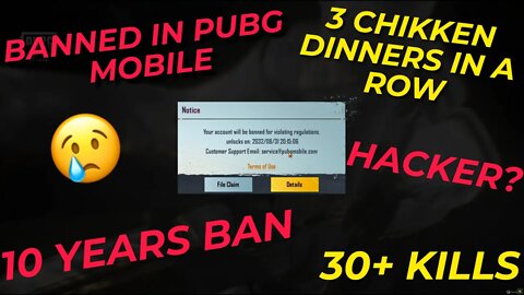 My Account Got Banned Cause I Got 3 Chicken Dinners In A Row | PUBG Mobile