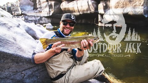 Fly Fishing Fremont Canyon, 22" Rainbow Trout - Wyoming: Day 1 | Outdoor Jack