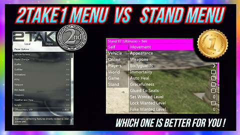 GTA5 2TAKE1 MENU VS STAND MENU WHICH ONE IS BETTER FOR YOU !