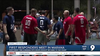 Marana first responders renew hoops rivalry, welcome neighbors back to ‘National Night Out’